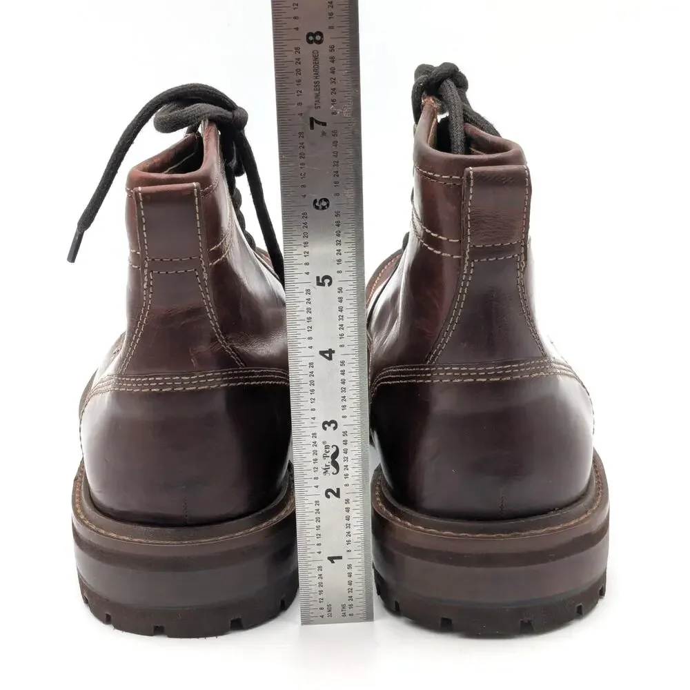 Johnston & Murphy Barrett Lace-Up Boots Men's Rich Mahogany Size US10M EU43